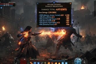 Damage multiplier stacking in POE shown through a layered tooltip breakdown