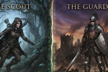 League start vs endgame builds shown as two different character states