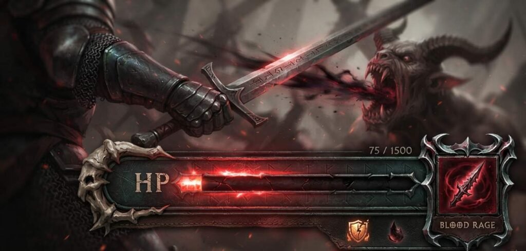 A low life build poe threshold shown through a critically low health bar