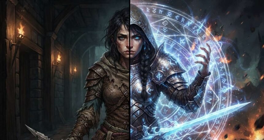 POE 2 build architecture shown as a transformation from glass cannon to layered tank