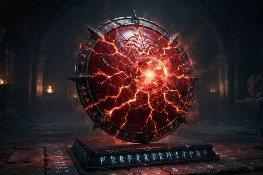 The Shattershard meta shown through the shield's volatile explosive energy