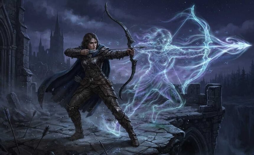 A Mirage Archer deep dive showing the spectral duplicate firing alongside its summoner